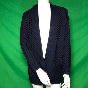 Olsen Open-Front Collarless Cardigan.